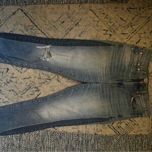 Women's Distressed Blue Jeans